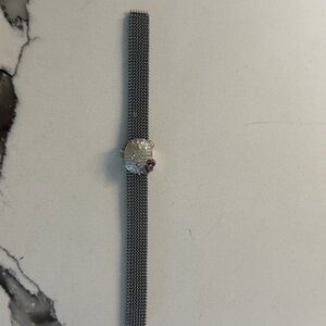 Silver Mesh Bracelet with Purple Accent